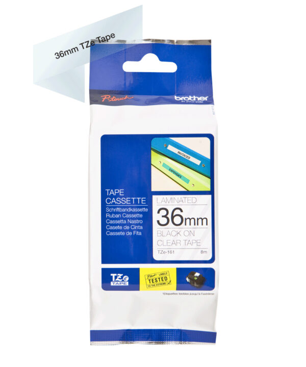 Brother TZE-161 labelprinter-tape Zwart op zilver - Afbeelding 2