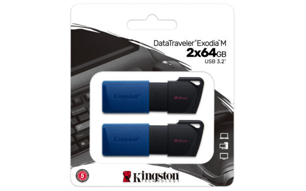 Kingston Technology DataTraveler Exodia M 64 GB, USB 3.2 Gen 1 (zwart + blauw) - 2 stuks - Afbeelding 6