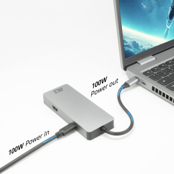 ACT USB-C 4K docking station voor 1 HDMI monitor, ethernet, USB-C, USB-A, cardreader en PD pass-through - Afbeelding 5