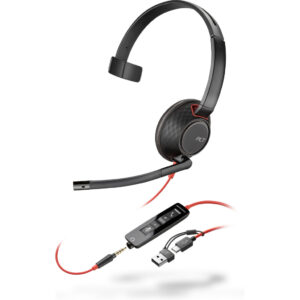 POLY Blackwire 5210 mono USB-C-headset + 3,5 mm stekker + USB-C/A-adapter (bulk)