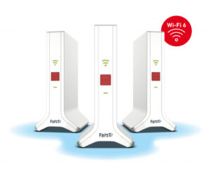 FRITZ!Repeater FRITZ!Mesh Set 4200 3-pack Edition Inter Netwerkrepeater 4200 Mbit/s Rood, Wit