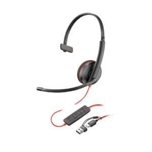 POLY Blackwire 3210 Monaural USB-C Headset + USB-C/A adapter