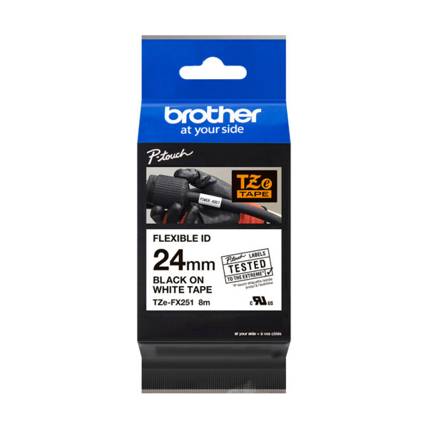 Brother TZE-FX251 labelprinter-tape Zwart op wit - Afbeelding 2