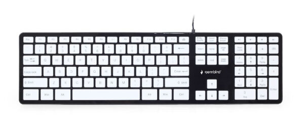 Gembird KB-MCH-02-BKW toetsenbord Kantoor USB QWERTY Engels Zwart, Wit