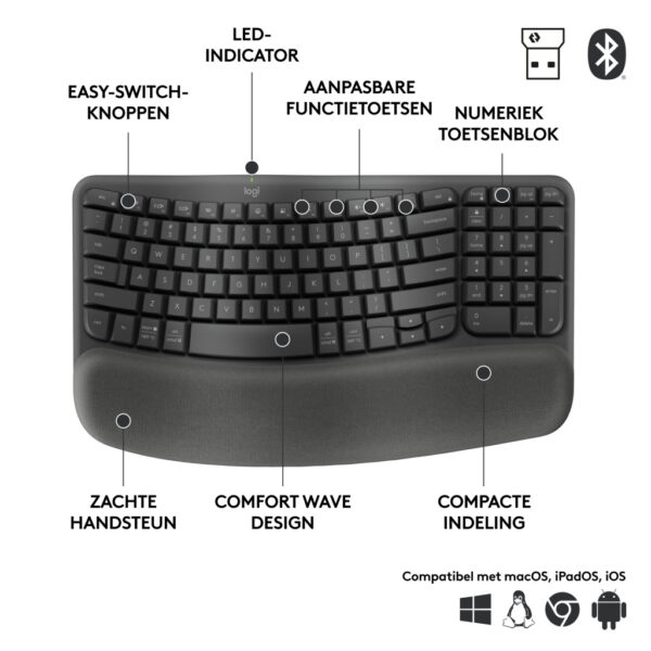 Logitech Wave Keys for Business Ergonomisch Toetsenbord - Afbeelding 6
