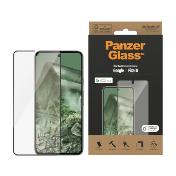 PanzerGlass ® Screen Protector Google Pixel 8 | Ultra-Wide Fit Doorzichtige schermbeschermer 1 stuk(s) - Afbeelding 2