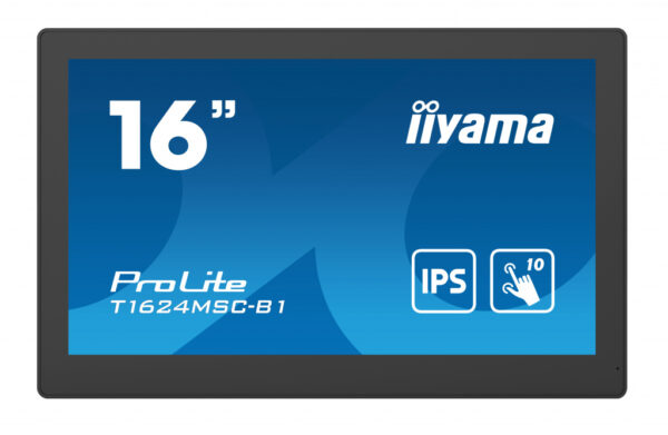 iiyama T1624MSC-B1 beeldkrant Interactief flatscreen 39,6 cm (15.6") LCD 450 cd/m² Full HD Zwart Touchscreen 24/7