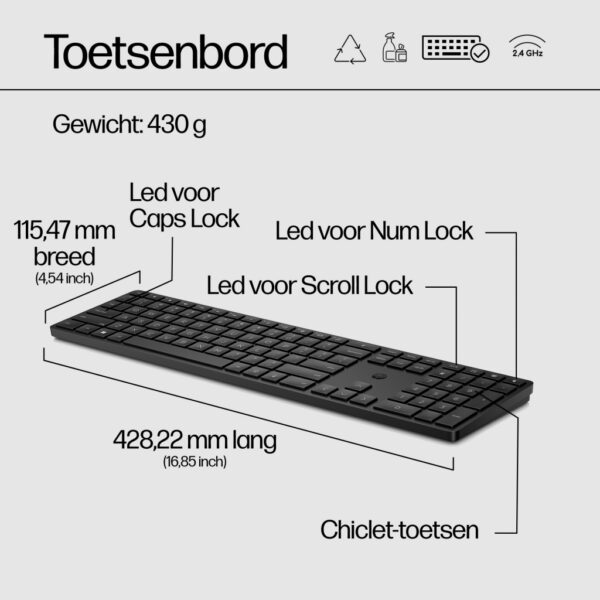 HP 450 programmeerbaar draadloos toetsenbord - Afbeelding 3