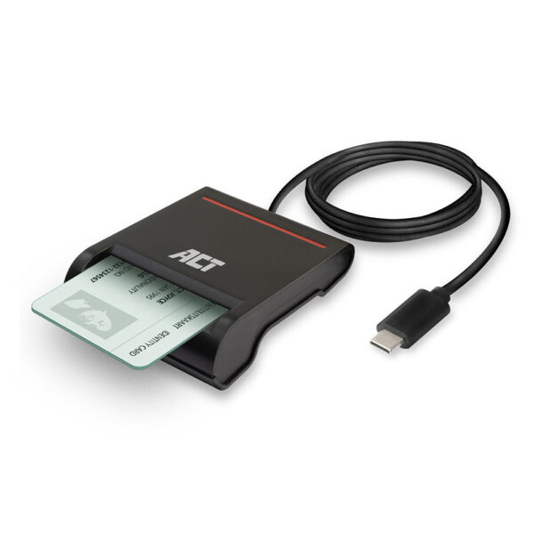 ACT Externe USB-C Smartcard eID Kaartlezer, zwart - Afbeelding 3