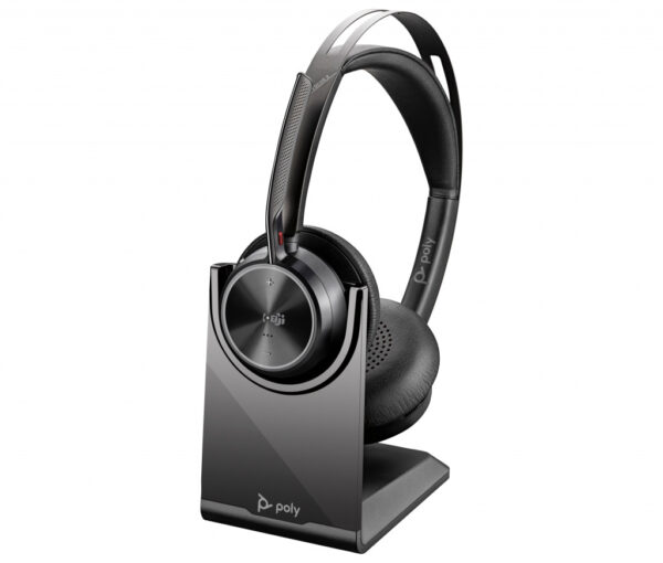 Poly Voyager Focus 2 Microsoft Teams Certified USB-C-C Headset +USB-C/A Adapter +Charging Stand - Afbeelding 2