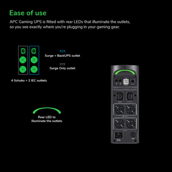 APC Back-UPS Pro BGM2200B-GR - 2200VA/1320W, 4x Schuko & 2x C13 uitgang, 3x USB charger, USB dataport - Afbeelding 15