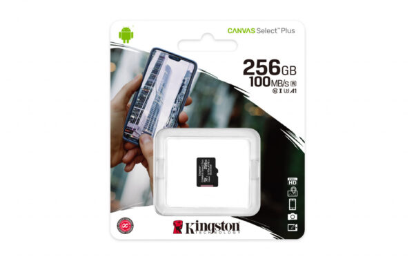 Kingston Technology 256GB micSDXC Canvas Select Plus 100R A1 C10 enkel pakket zonder ADP - Afbeelding 3