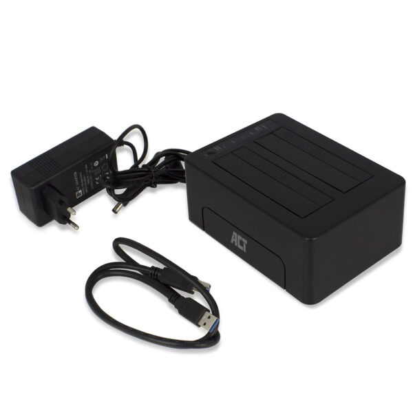 ACT 2,5" en 3,5" SATA dual HDD/SSD dockingstation, USB 3.2 Gen1 - Afbeelding 4