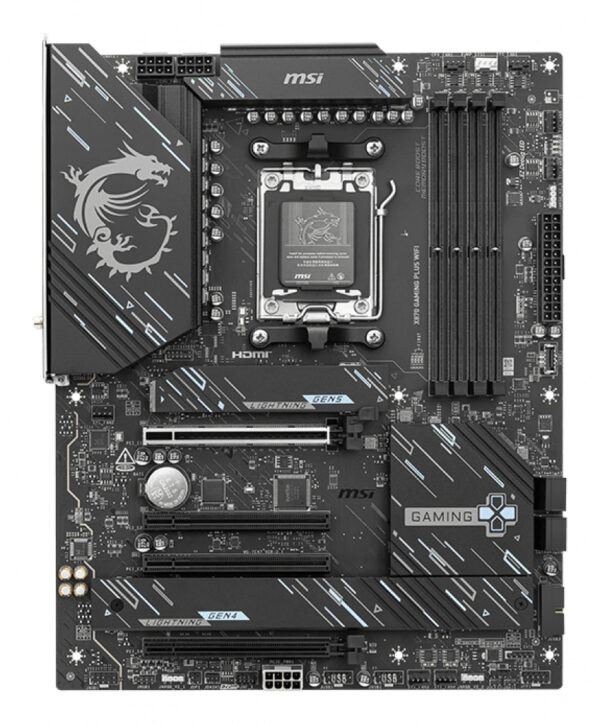 MSI X870 GAMING PLUS WIFI moederbord AMD X870 Socket AM5 ATX - Afbeelding 2