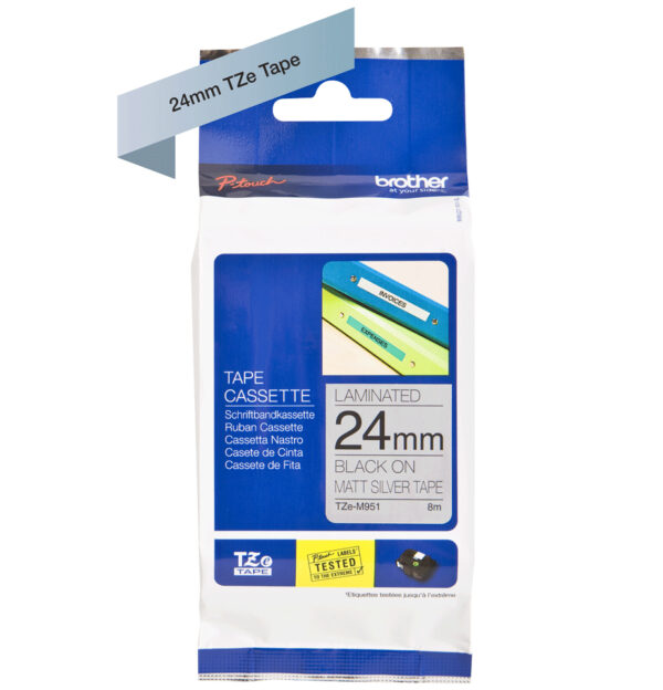 Brother TZE-M951 labelprinter-tape Zwart op zilver - Afbeelding 3
