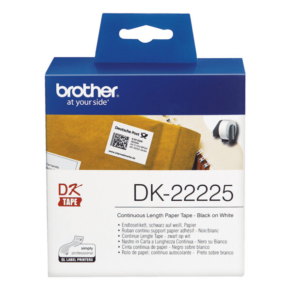 Brother DK-22225 labelprinter-tape Zwart op wit - Afbeelding 3
