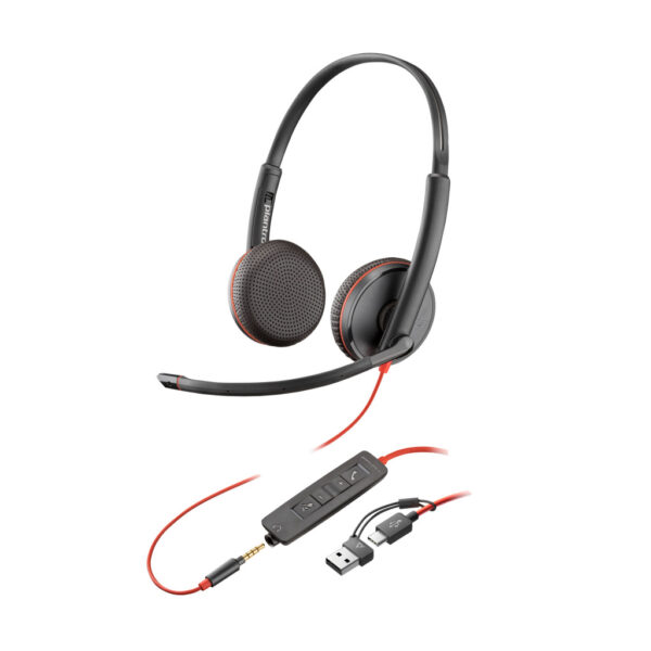 POLY Blackwire 3225 stereo USB-C-headset + 3,5 mm stekker + USB-C/A-adapter (bulk) - Afbeelding 7