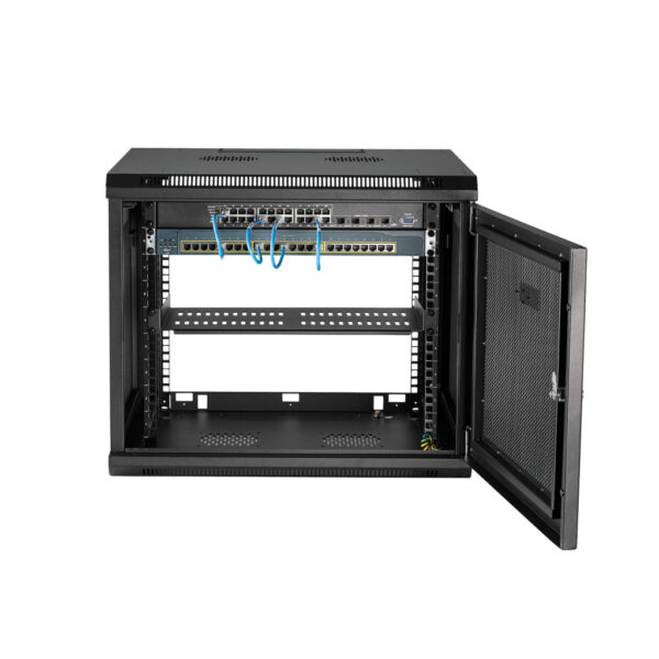 StarTech.com 4 Post 9U Wandmonteerbare Netwerkkast met 1U Schap, 19" Patchkast voor Data/AV/Electronica/Computer Apparatuur, Com - Afbeelding 5