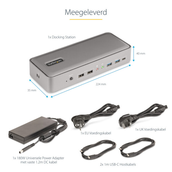 StarTech.com Dual-Laptop USB-C KVM Docking Station, Dual Monitor 4K 60Hz DisplayPort Dock, 5-Port USB Hub, GbE, 90W/45W Power De - Afbeelding 13