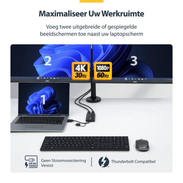 StarTech.com USB naar HDMI Adapter, USB 3.0 naar Dual HDMI Converter, USB A/C naar 2x HDMI Schermen (1x 4K30Hz, 1x 1080p), Geïnt - Afbeelding 11