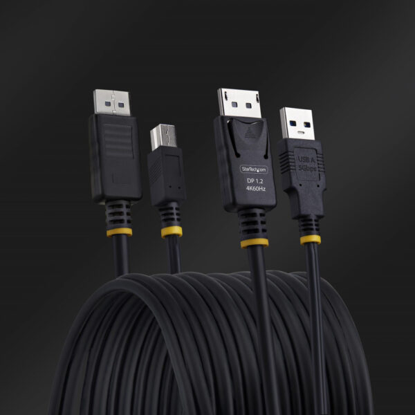 StarTech.com 3m DisplayPort en USB KVM Kabel, 5Gbps, 4K 60Hz, HDR10, DP 1.2 en USB Combo Kabel voor KVM Switches - Afbeelding 5