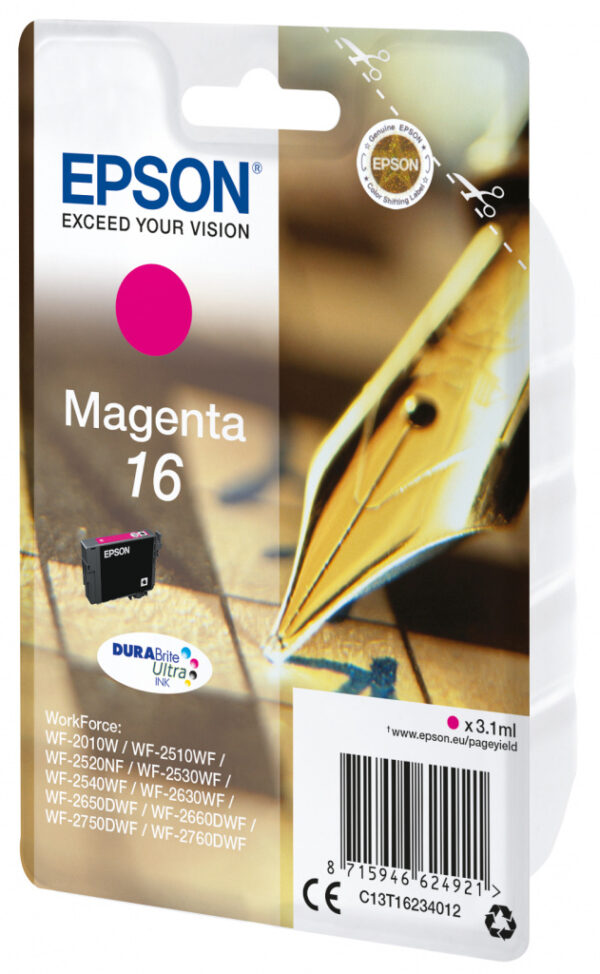 Epson Pen and crossword Singlepack Magenta 16 DURABrite Ultra Ink - Afbeelding 2
