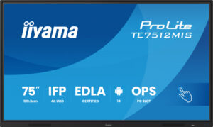 iiyama TE7512MIS-B4AG beeldkrant Digitale signage flatscreen 165,1 cm (65") LCD Wifi 400 cd/m² 4K Ultra HD Zwart Touchscreen T