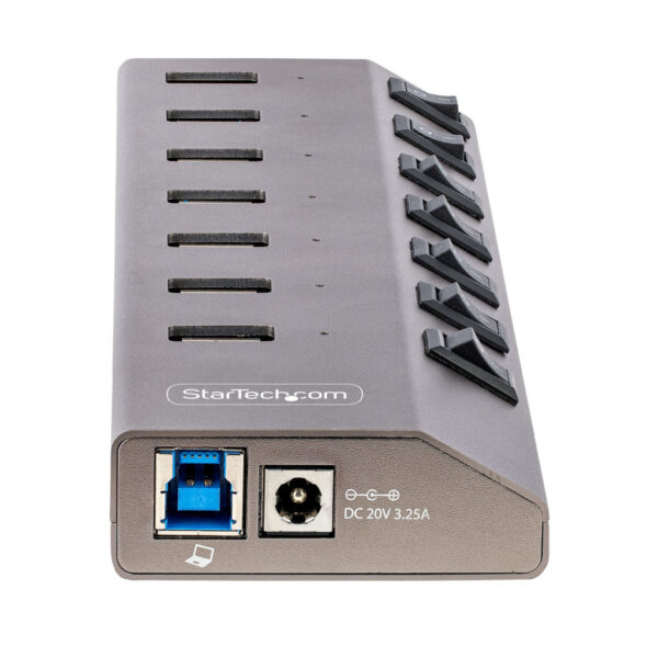 StarTech.com 7-Port Self-Powered USB-C Hub met Individuele On/Off Schakelaars, USB 3.0 5Gbps Expansion Hub met Power Supply, Des - Afbeelding 4