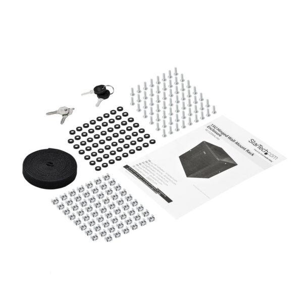 StarTech.com 4 Post 15U Wandmonteerbare Netwerkkast met 1U Schap, 19" Scharnierende Patchkast voor Data/AV/Electronica/Computer - Afbeelding 7