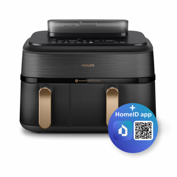 Philips 5000 series NA552/00 friteuse Dubbel 9 l Vrijstaand 2750 W Heteluchtfriteuse Zwart - Afbeelding 2