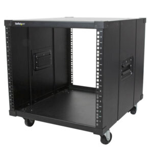 StarTech.com 4-Post 9U Mobiel Open Frame Server Rack, 19" Patchkast met Wielen en 4 Stijlen voor Thuis / Kantoor / Beperkte Ruim
