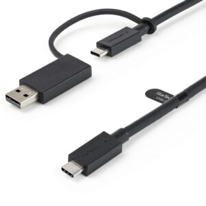 StarTech.com 1m USB-C Kabel met USB-A Adapter Dongle, USB 10Gbps/5Gbps, 100W (5A) PD, 8K 60Hz / 4K 144Hz DP Alt Mode - Thunderbo