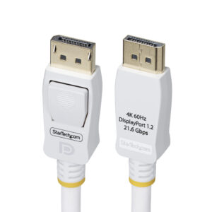 StarTech.com 1,8m VESA Gecertificeerde DisplayPort 1.2 Kabel, Wit, 4K 60Hz, 21.6Gbps, Vergrendelbare DP Connectors, DP 1.2 Displ