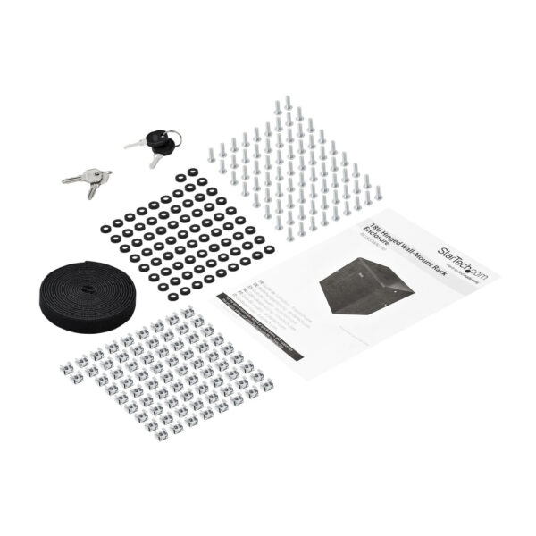 StarTech.com 4 Post 18U Wandmonteerbare Netwerkkast met 1U Schap, 19" Scharnierende Patchkast voor Data/AV/Electronica/Computer - Afbeelding 7