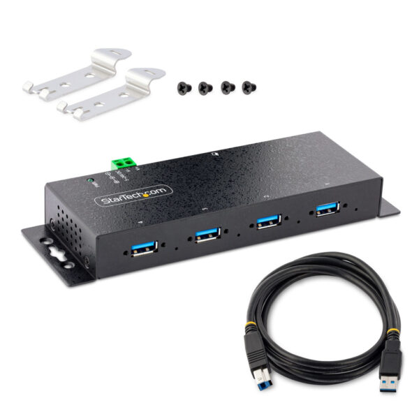 StarTech.com 4-Port Industrial USB 3.0 Hub, 5Gbps, Rugged USB Hub met ESD en Overspanningsbeveiliging, DIN/Wand/Bureau Monteerba - Afbeelding 8