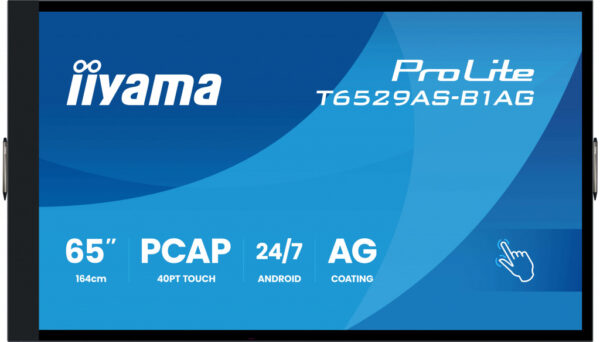 iiyama T6529AS-B1AG beeldkrant Interactief flatscreen 163,8 cm (64.5") LED Wifi 500 cd/m² 4K Ultra HD Zwart Touchscreen Type p - Afbeelding 2