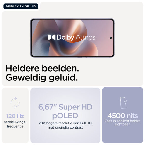Motorola moto g86 5G 16,9 cm (6.67") Dual SIM Android 15 USB Type-C 8 GB 256 GB 5200 mAh Lila - Afbeelding 7