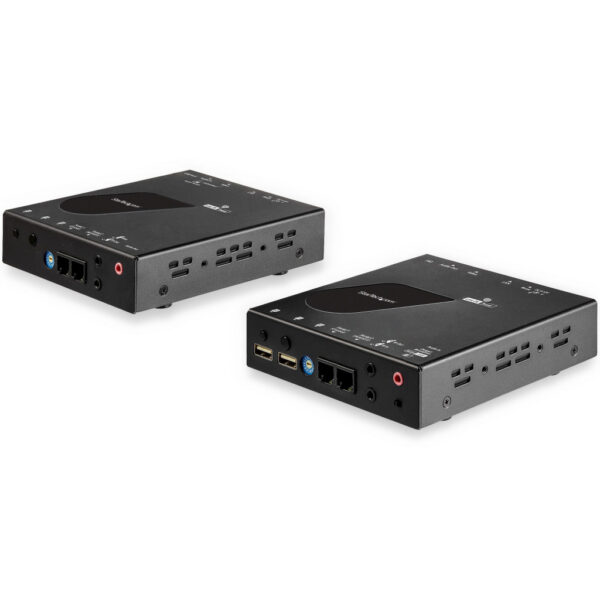 StarTech.com HDMI KVM Extender over IP, 4K 30Hz HDMI 2.0 & USB over IP LAN of CAT5e/CAT6 Ethernet (100m), Remote KVM Switch/Con
