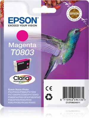 Epson Hummingbird Singlepack Magenta T0803 Claria Photographic Ink