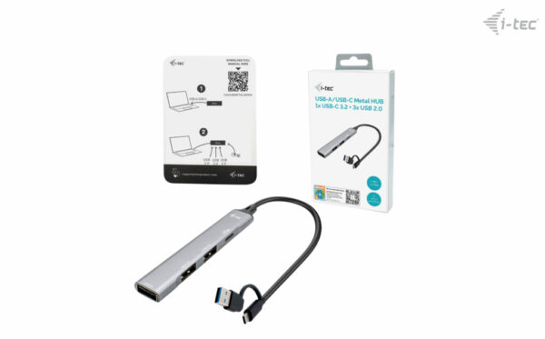 i-tec USB-A/USB-C Metal HUB 1x 3.1+3x2.0 - Afbeelding 4