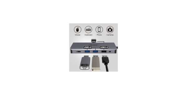 Acer 12-in-1 Type-C Dongle Bedraad USB 3.2 Gen 1 (3.1 Gen 1) Type-C Zilver - Afbeelding 10