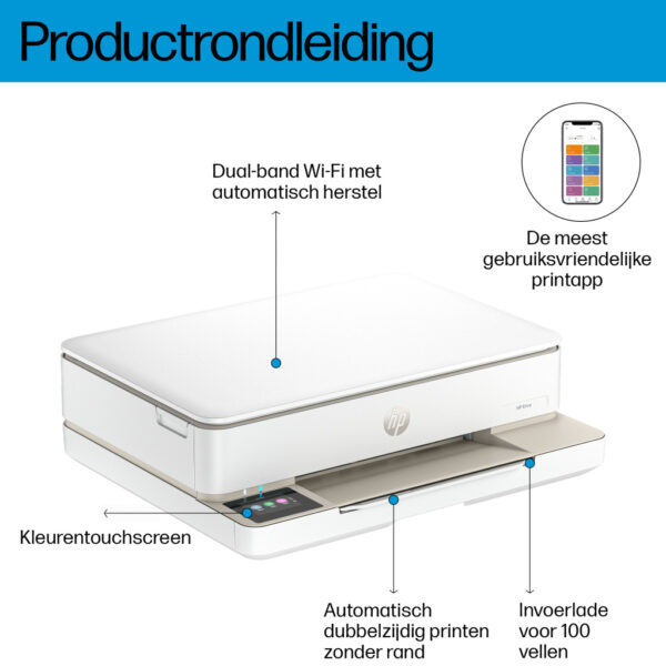 HP ENVY 6132e Wireless All-in-One Kleur Printer, Instant Ink; Foto's printen - Afbeelding 6