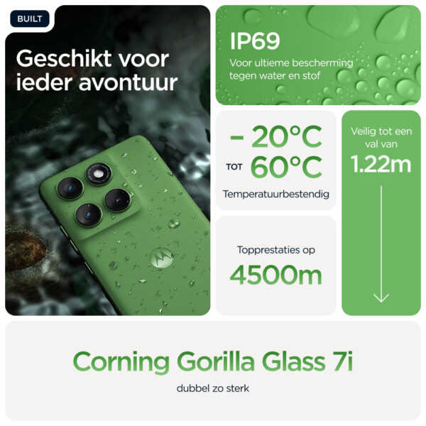 Motorola edge 60 16,9 cm (6.67") Dual SIM Android 15 5G USB Type-C 12 GB 512 GB 5200 mAh Groen - Afbeelding 17