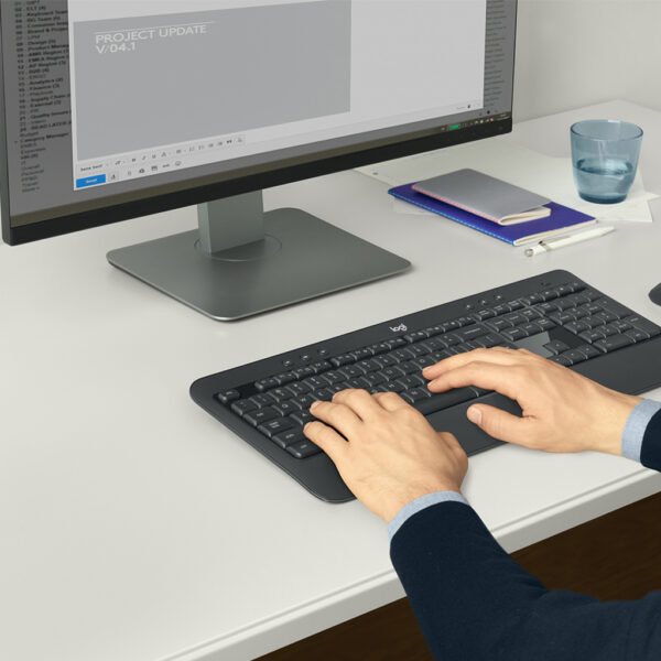 Logitech 920-008677 toetsenbord Inclusief muis Universeel USB QWERTZ Zwitsers Zwart, Wit - Afbeelding 2