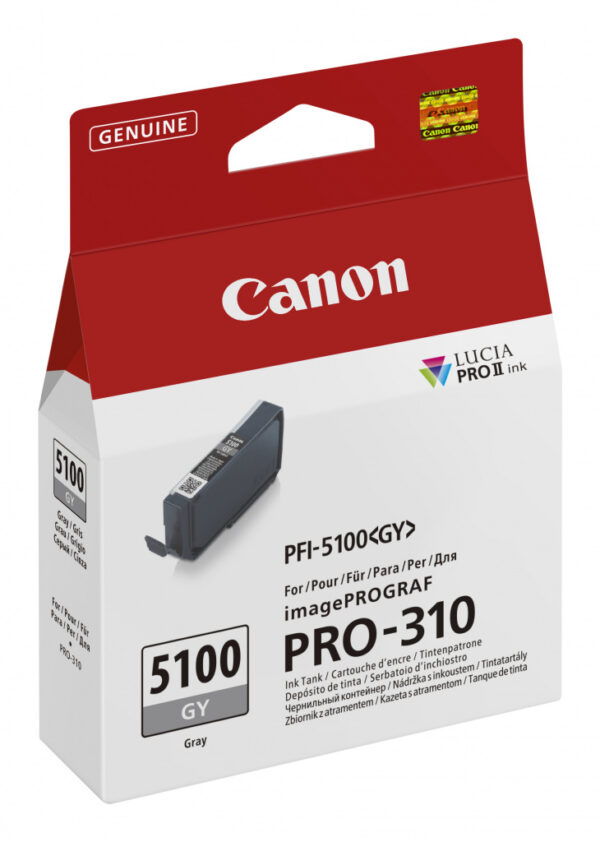 Canon PFI-5100 GY inktcartridge 1 stuk(s) Origineel Grijs - Afbeelding 2