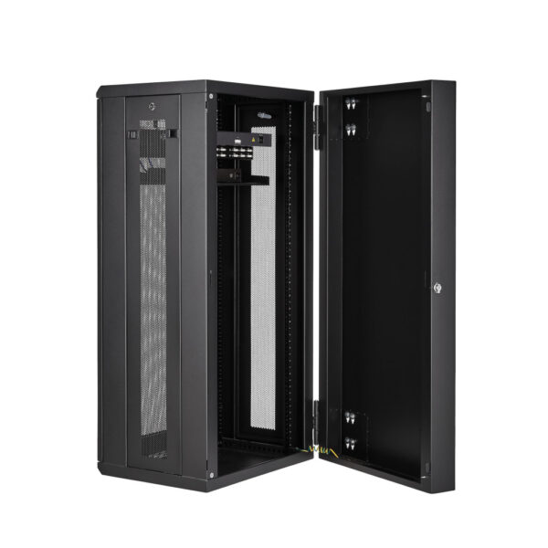 StarTech.com 4 Post 26U Wandmonteerbare Netwerkkast met 1U Schap, 19" Scharnierende Patchkast voor Data/AV/Electronica/Computer - Afbeelding 5