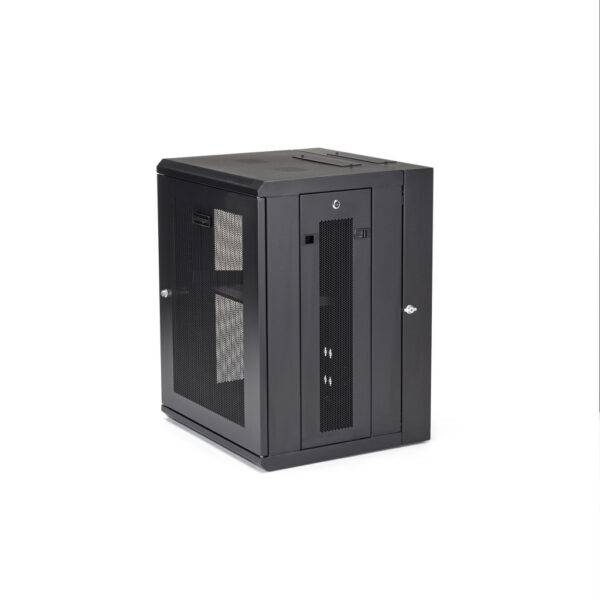 StarTech.com 4 Post 15U Wandmonteerbare Netwerkkast met 1U Schap, 19" Scharnierende Patchkast voor Data/AV/Electronica/Computer - Afbeelding 3