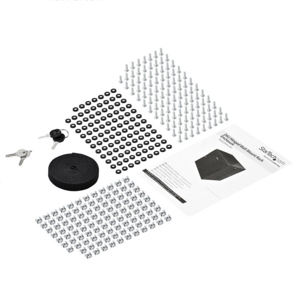 StarTech.com 4 Post 26U Wandmonteerbare Netwerkkast met 1U Schap, 19" Scharnierende Patchkast voor Data/AV/Electronica/Computer - Afbeelding 7