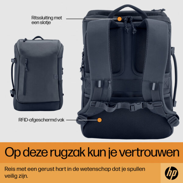 HP Travel 15,6 Iron Grey laptopbackpack, 25 liter - Afbeelding 4