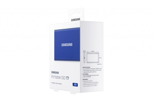 Samsung Portable SSD T7 2 TB USB Type-C 3.2 Gen 2 (3.1 Gen 2) Blauw - Afbeelding 4